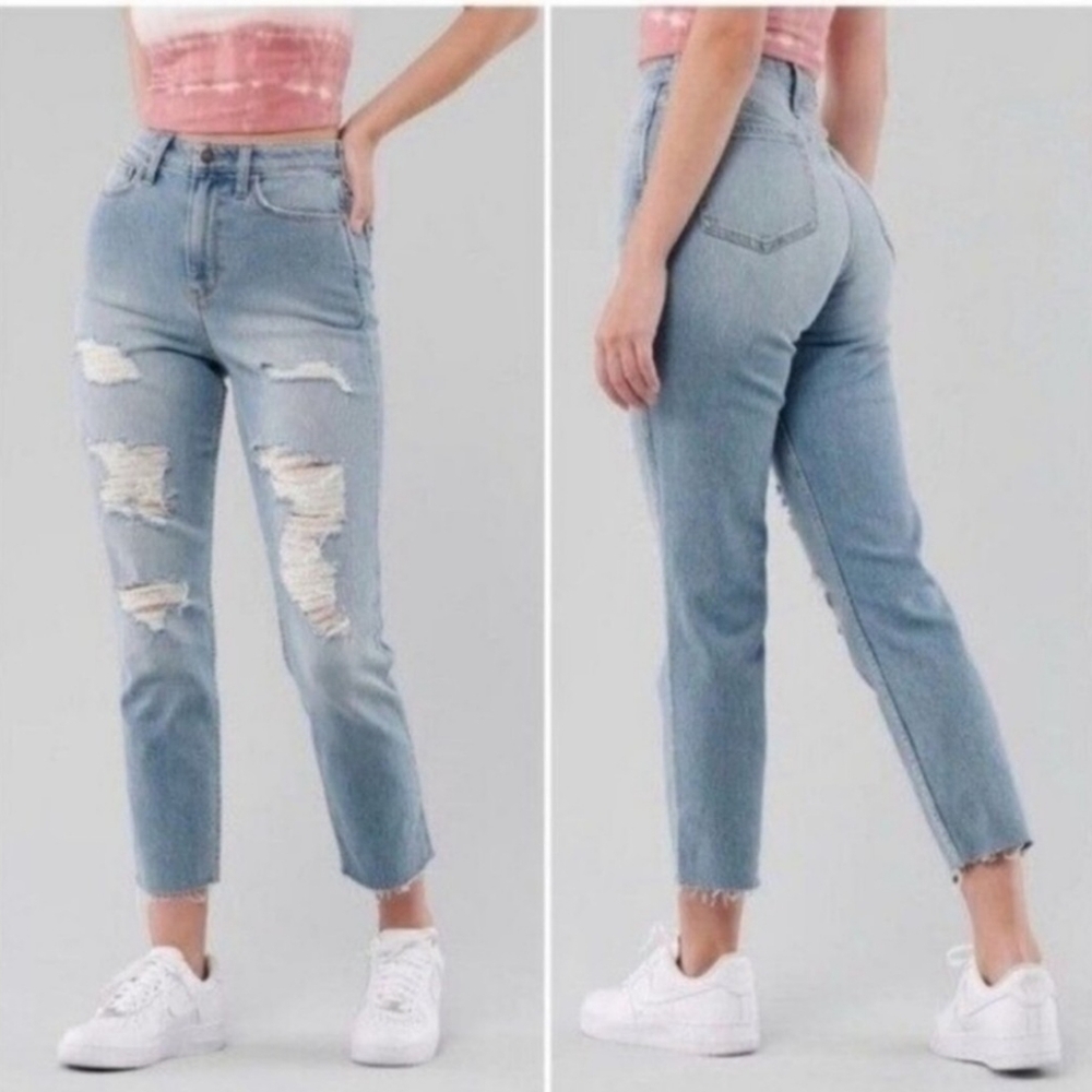 Hollister and Abercrombie and Fitch mom jeans